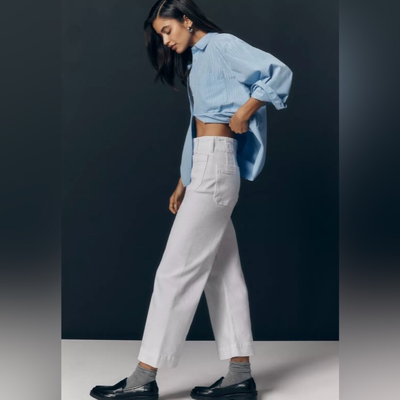 Anthropology Maeve The Colette Cropped Wide Leg Jeans - Picture 2 of 7